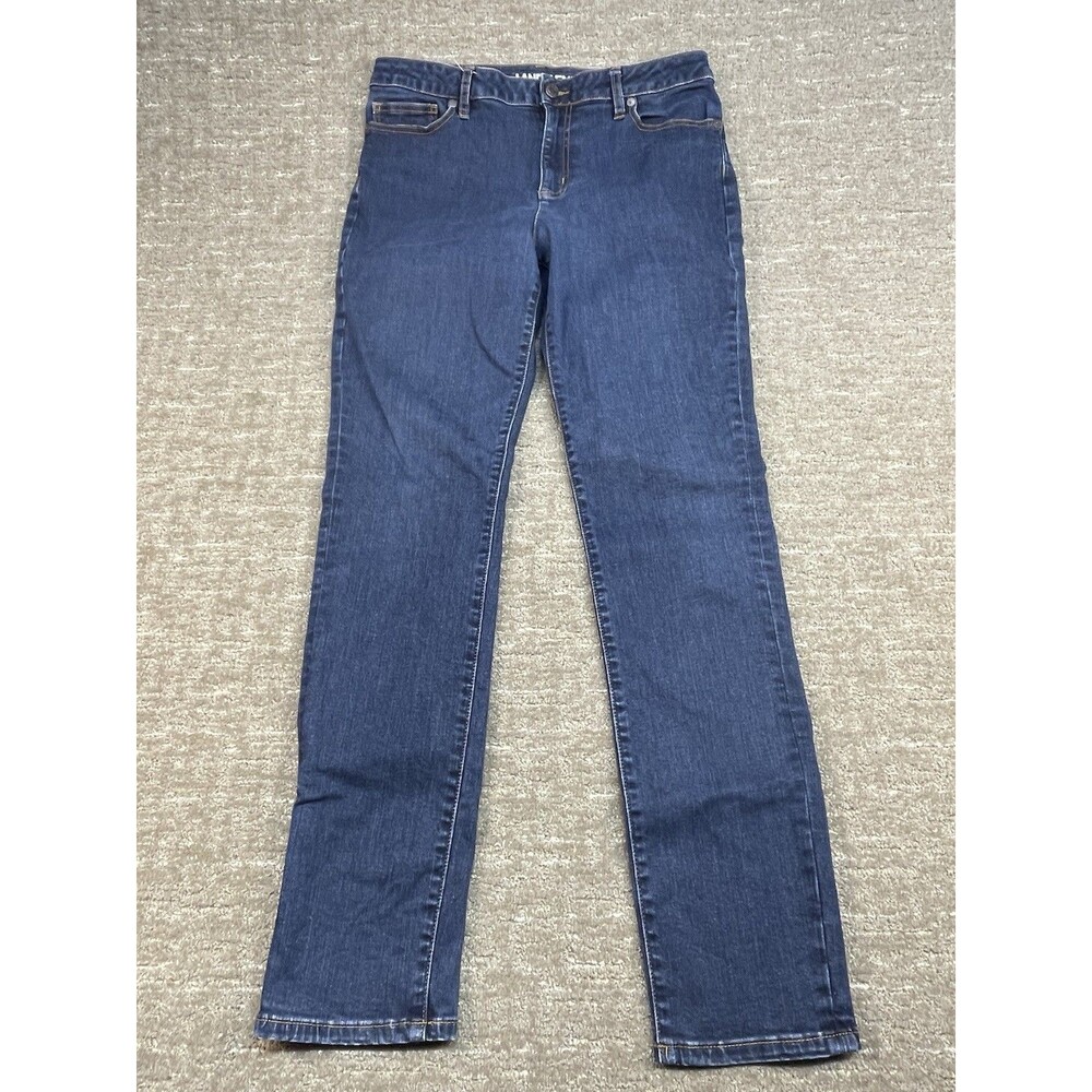 Lands’ End Woman’s Mid Rise, Curvy Skinny Jean Size 12 Dark